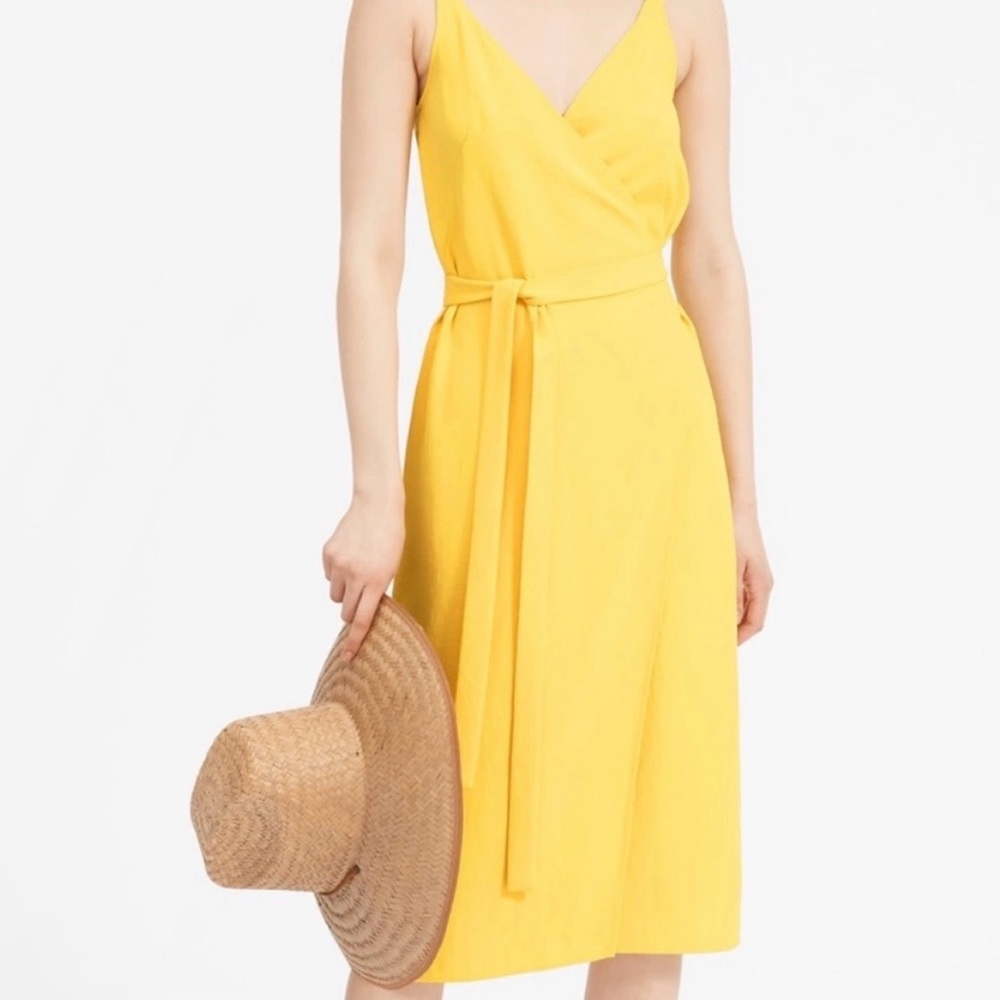 Everlane Japanese GoWeave Tank Wrap Dress Yellow Size 4